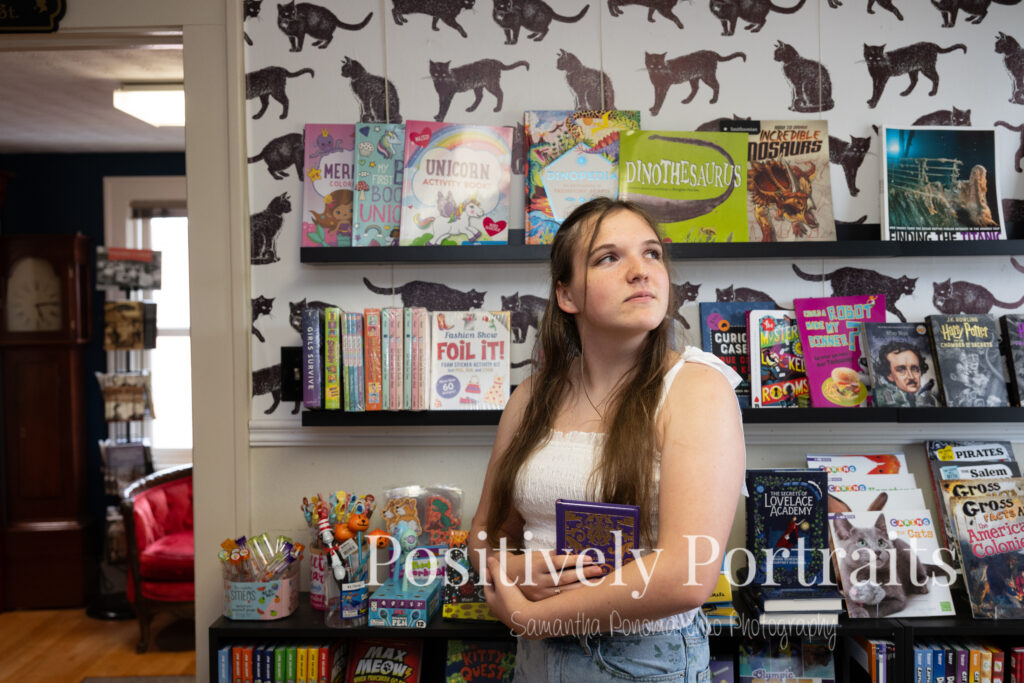 Medina Senior Photos Black Cat Bookstore Positively Portraits
