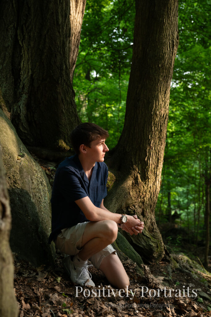 This senior session was the perfect mix of strength, style, and personality. The mix of weathered stone and rich greenery at Whipps Ledges creates a timeless setting for capturing lasting memories. Cameron brought it all: classic looks, meaningful details, and genuine confidence.