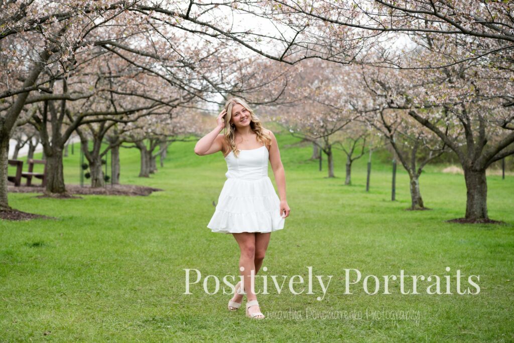 Brookside Reservation Cherry Blossom Senior Photos Cleveland Ohio
