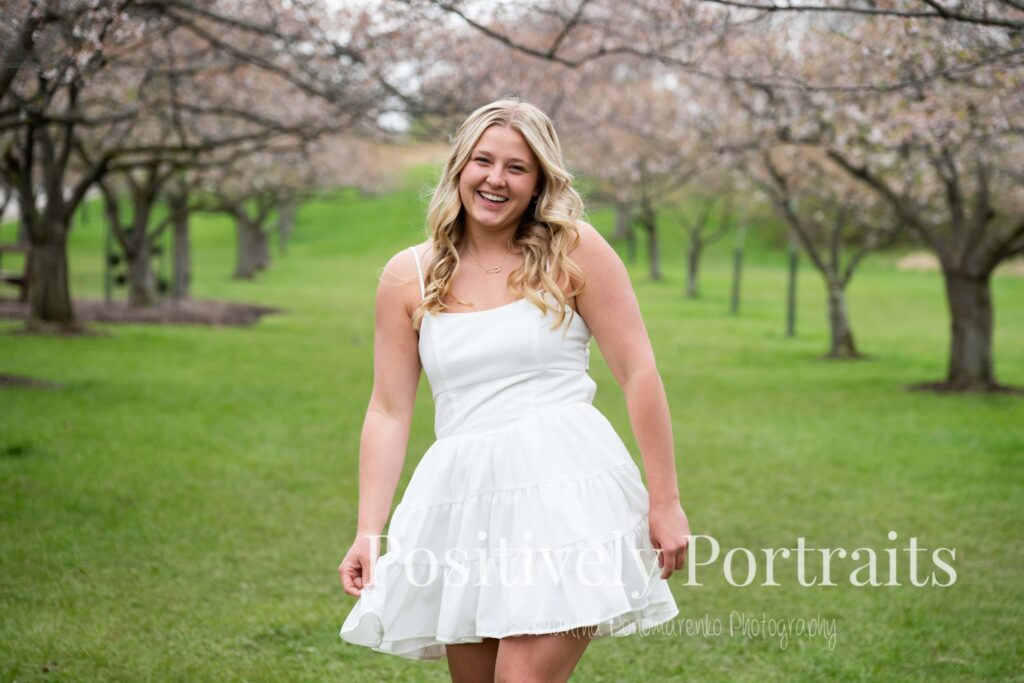 Brookside Reservation Cherry Blossom Senior Photos Cleveland Ohio
