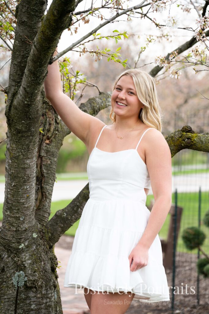 Brookside Reservation Cherry Blossom Senior Photos Cleveland Ohio