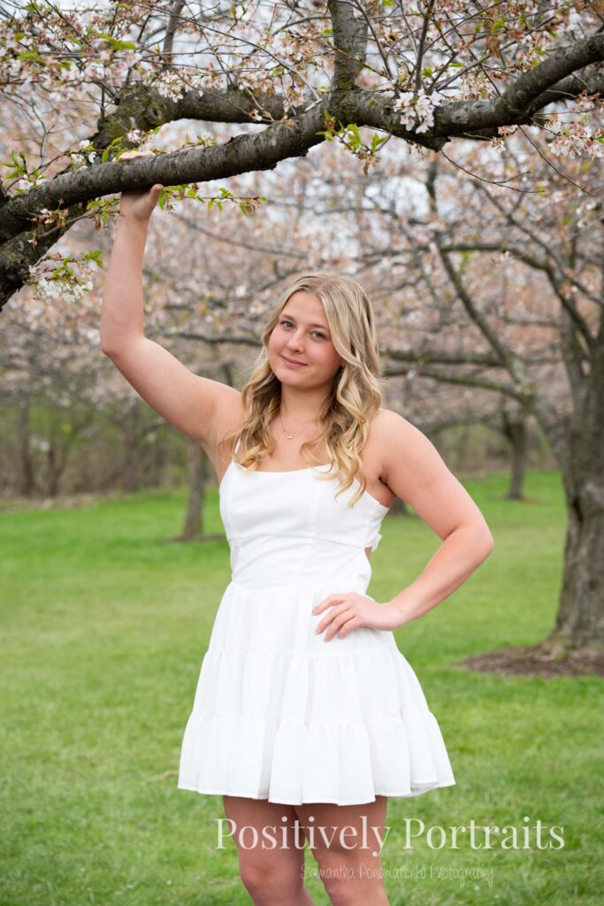 Brookside Reservation Cherry Blossom Senior Photos Cleveland Ohio
