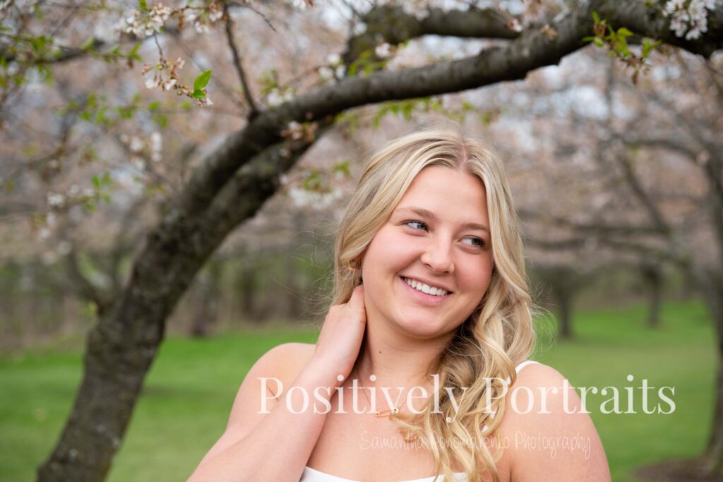 Brookside Reservation Cherry Blossom Senior Photos Cleveland Ohio