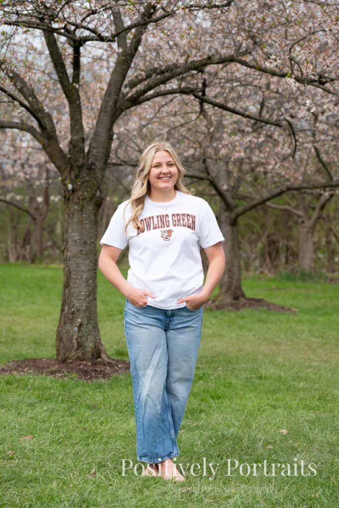 Brookside Reservation Cherry Blossom Senior Photos Cleveland Ohio
