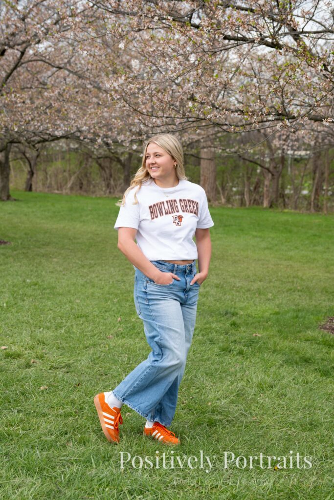 Brookside Reservation Cherry Blossom Senior Photos Cleveland Ohio