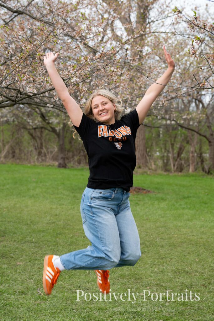 Brookside Reservation Cherry Blossom Senior Photos Cleveland Ohio