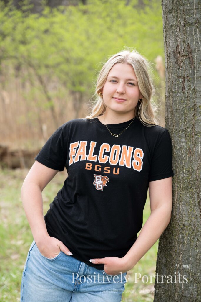 Brookside Reservation Cherry Blossom Senior Photos Cleveland Ohio