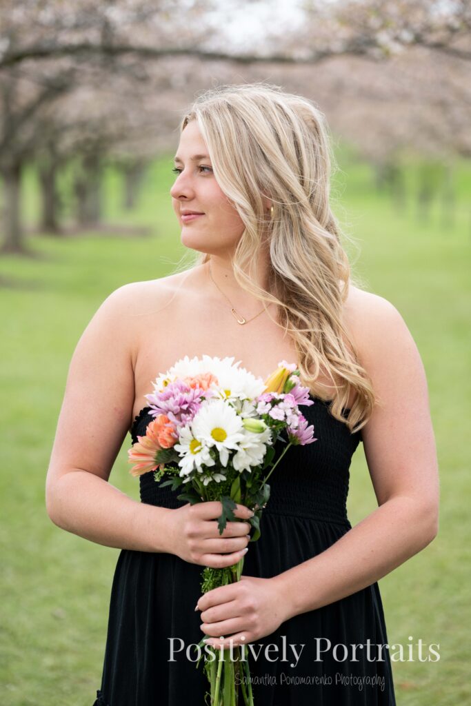 Brookside Reservation Cherry Blossom Senior Photos Cleveland Ohio