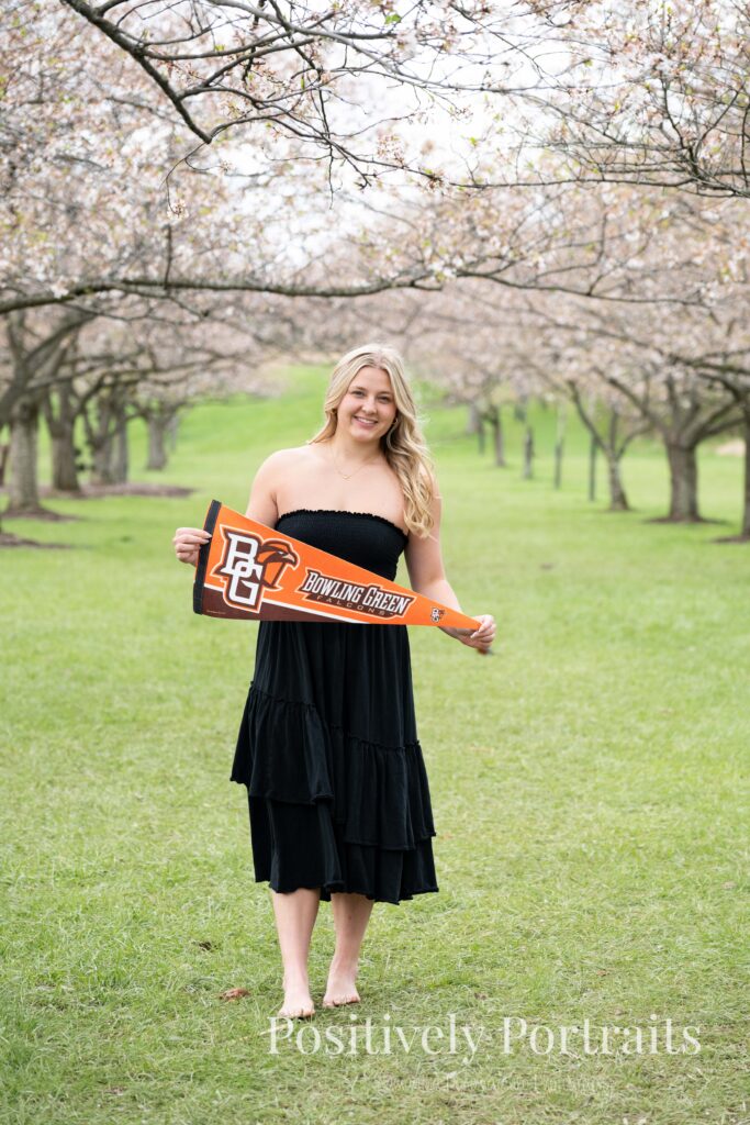 Brookside Reservation Cherry Blossom Senior Photos Cleveland Ohio
